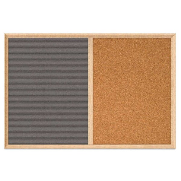 Enclosed Corkboard, 1 Door, 18"x24", 4" Fra, UV3421-BLACK-FORBO
